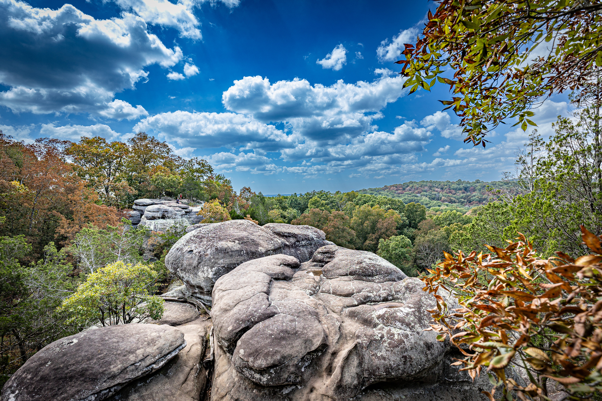 Rock formations known as The Garden of the Gods in the state Illinois